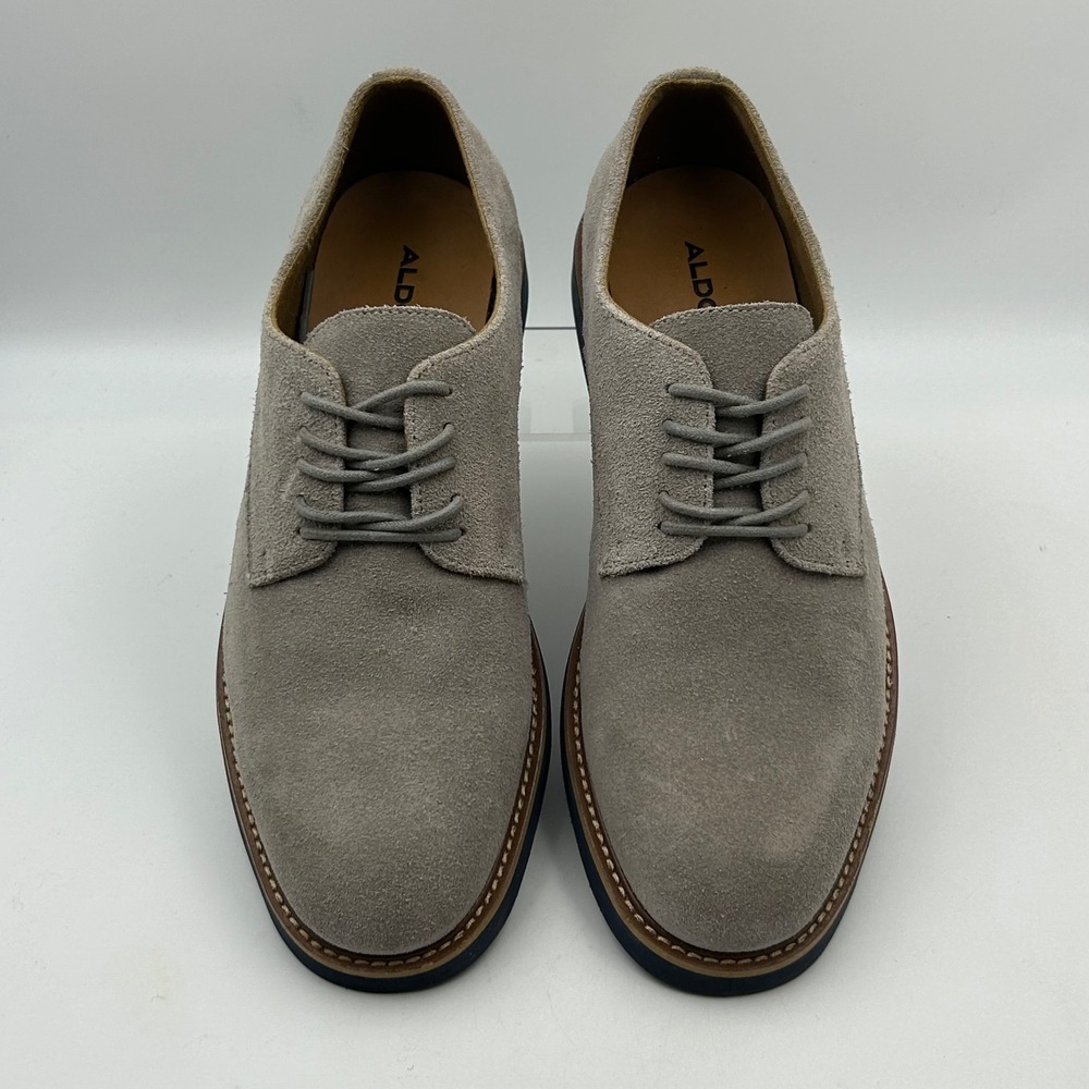 Aldo Suede Derby Shoes Mens 10 Grey Lace Up Oxford Smart Casual Dark Academia